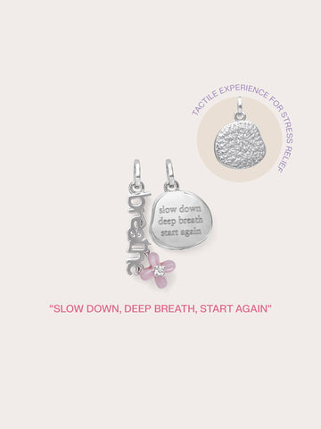 Breathe Charm S925 Silver Rhodium – Mondays Made Flower & Birthstone Jewelry Singapore