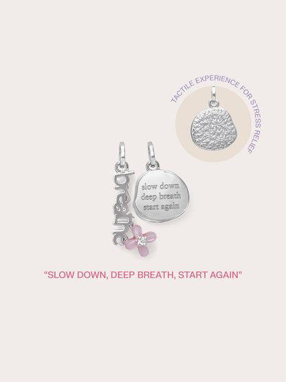 Breathe Charm S925 Silver Rhodium – Mondays Made Flower & Birthstone Jewelry Singapore