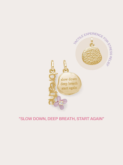 Breathe Charm 18K Gold – Mondays Made Flower & Birthstone Jewelry Singapore