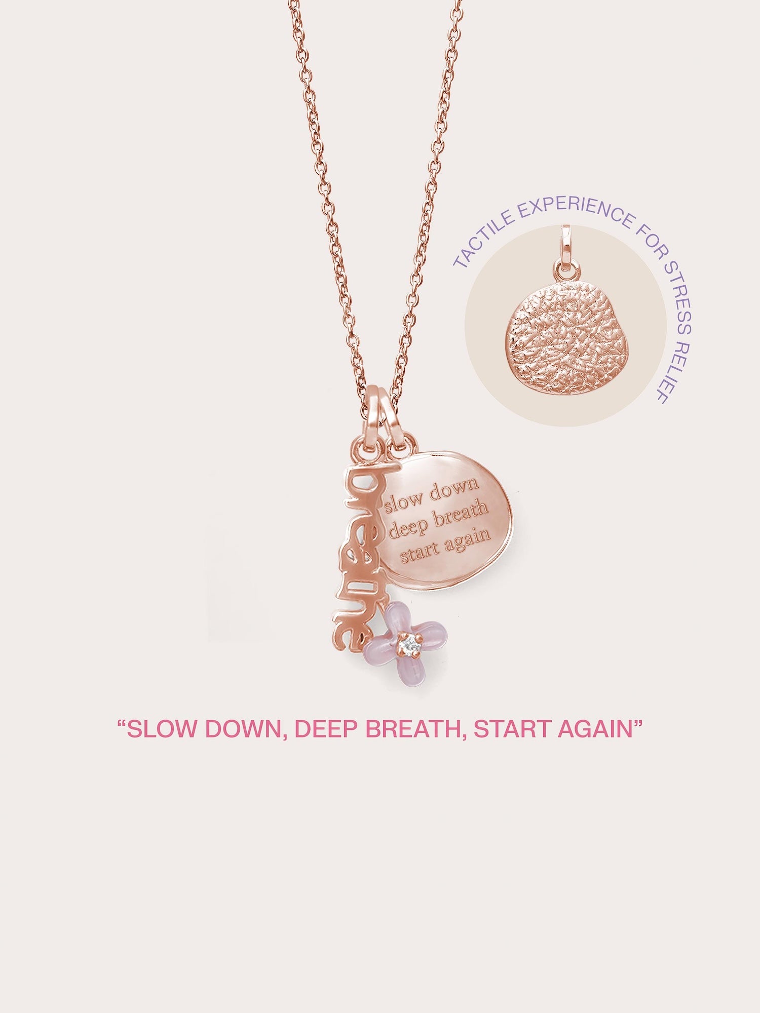 Breathe Necklace Set in 18k Rose Gold Vermeil from Mondays Made