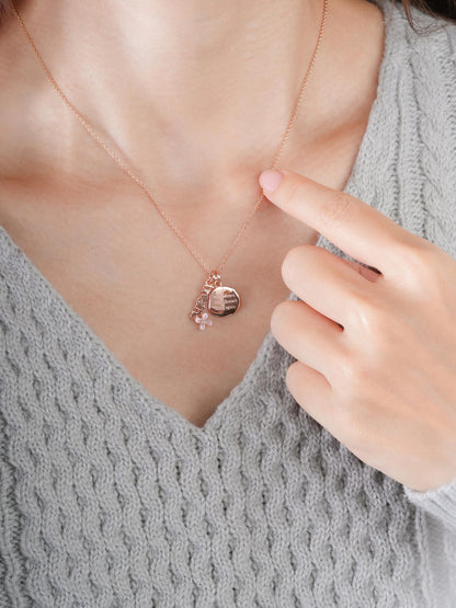 Breathe Necklace Set 18K Rose Gold (1) – Mondays Made Flower & Birthstone Jewelry Singapore