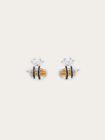 Citrine Bee Stud Earrings