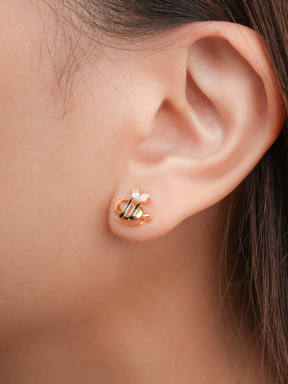 Citrine Bee Stud Earrings 18K Gold (4) – Mondays Made Flower & Birthstone Jewelry Singapore