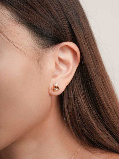 Citrine Bee Stud Earrings 18K Gold (5) – Mondays Made Flower & Birthstone Jewelry Singapore