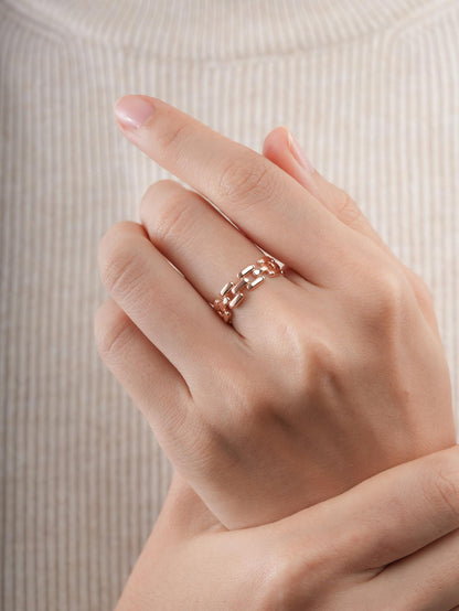 Classic Watch Link Ring 18K Rose Gold (6) – Mondays Made Flower & Birthstone Jewelry Singapore