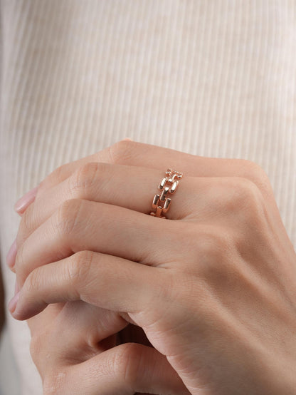 Classic Watch Link Ring 18K Rose Gold (8) – Mondays Made Flower & Birthstone Jewelry Singapore