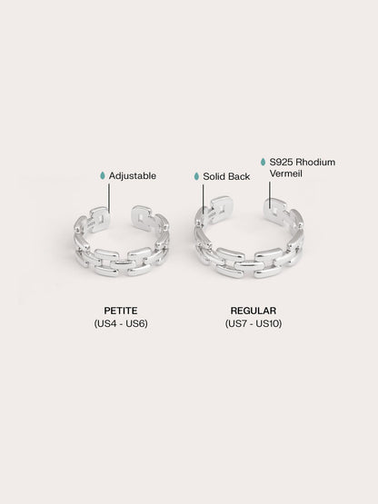 Classic Watch Ring S925 Silver Rhodium Big Small – Mondays Made Flower & Birthstone Jewelry Singapore