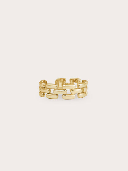 Classic Watch Ring 18K Gold Close Up – Mondays Made Flower & Birthstone Jewelry Singapore