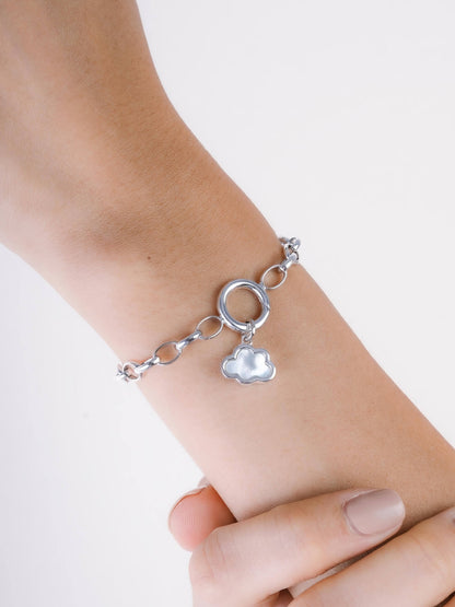 Cloud Charm S925 Silver Rhodium (1) – Mondays Made Flower & Birthstone Jewelry Singapore