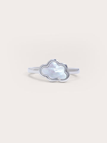 Cloud Ring S925 Silver Rhodium (1) – Mondays Made Flower & Birthstone Jewelry Singapore