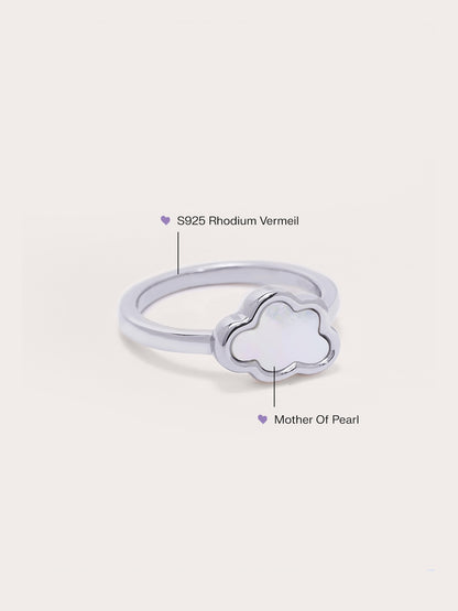 Cloud Ring S925 Silver Rhodium Side – Mondays Made Flower & Birthstone Jewelry Singapore