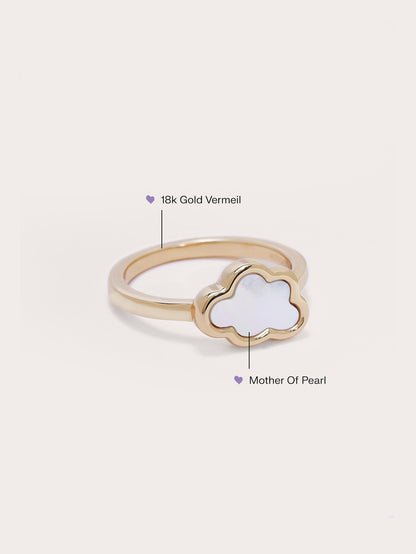 Cloud Ring 18K Gold Side – Mondays Made Flower & Birthstone Jewelry Singapore