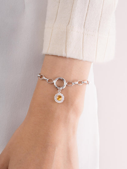 Daisy Charm S925 Silver Rhodium (1) – Mondays Made Flower & Birthstone Jewelry Singapore