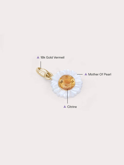 Daisy Charm 18K Gold Side (3) – Mondays Made Flower & Birthstone Jewelry Singapore