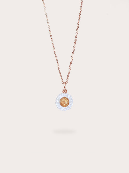 Daisy Necklace 18K Rose Gold (1) – Mondays Made Flower & Birthstone Jewelry Singapore