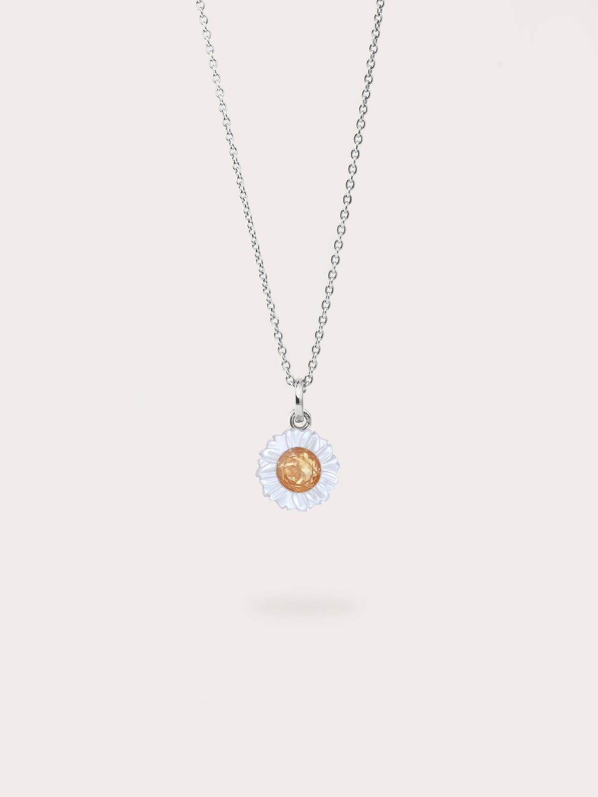 Daisy Necklace S925 Silver Rhodium (1) – Mondays Made Flower & Birthstone Jewelry Singapore