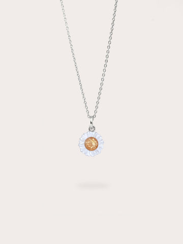 Daisy Necklace S925 Silver Rhodium (1) – Mondays Made Flower & Birthstone Jewelry Singapore