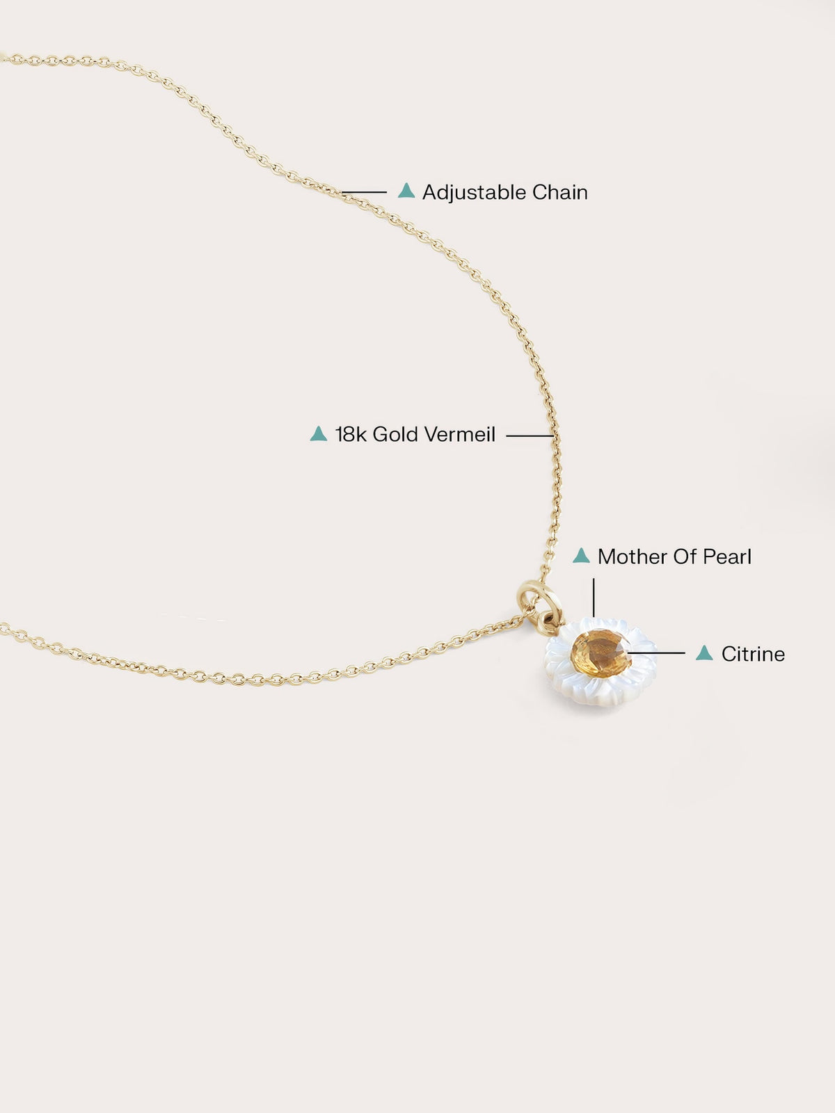 Daisy Necklace 18K Gold Flat – Mondays Made Flower & Birthstone Jewelry Singapore