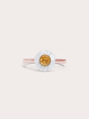Daisy Ring 18K Rose Gold (1) – Mondays Made Flower & Birthstone Jewelry Singapore