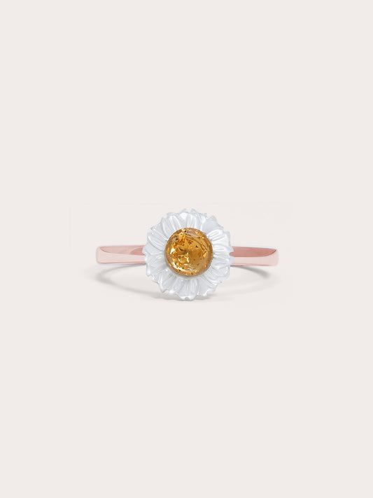 Daisy Ring 18K Rose Gold (1) – Mondays Made Flower & Birthstone Jewelry Singapore