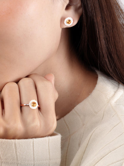 Daisy Ring 18K Rose Gold (2) – Mondays Made Flower & Birthstone Jewelry Singapore