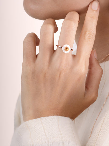 Daisy Ring 18K Rose Gold (3) – Mondays Made Flower & Birthstone Jewelry Singapore
