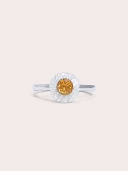 Daisy Ring S925 Silver Rhodium (1) – Mondays Made Flower & Birthstone Jewelry Singapore