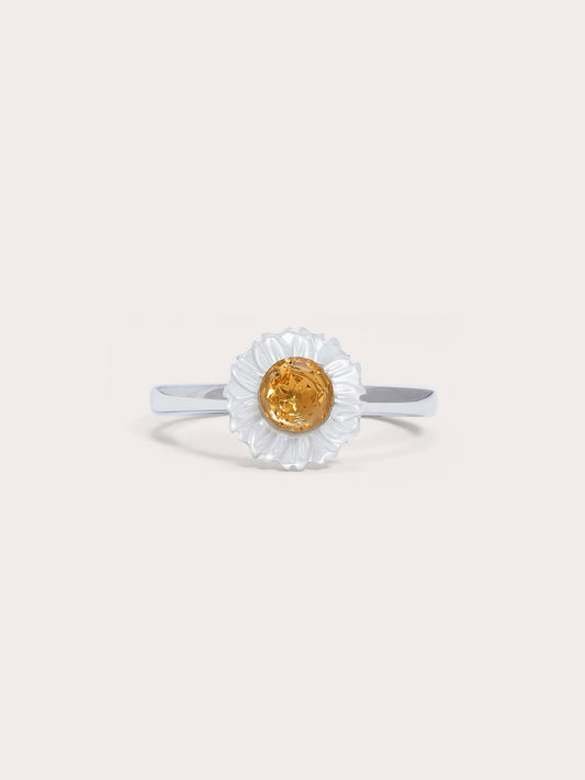 Daisy Ring S925 Silver Rhodium (1) – Mondays Made Flower & Birthstone Jewelry Singapore