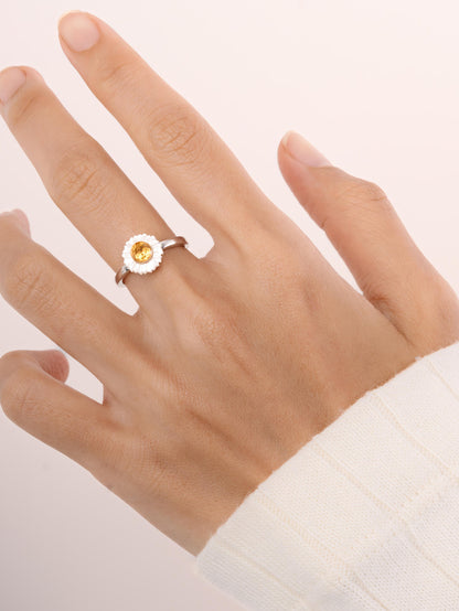 Daisy Ring S925 Silver Rhodium (3) – Mondays Made Flower & Birthstone Jewelry Singapore
