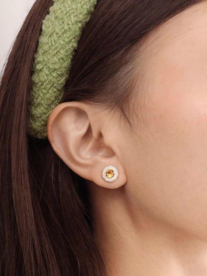 Daisy Studs 18K Rose Gold S2v2ps – Mondays Made Flower & Birthstone Jewelry Singapore