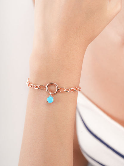 December Birthstone Charm Turquoise 18K Rose Gold (3) – Mondays Made Flower & Birthstone Jewelry Singapore