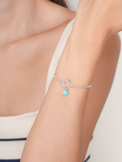 December Birthstone Charm Turquoise S925 Silver Rhodium (2) – Mondays Made Flower & Birthstone Jewelry Singapore