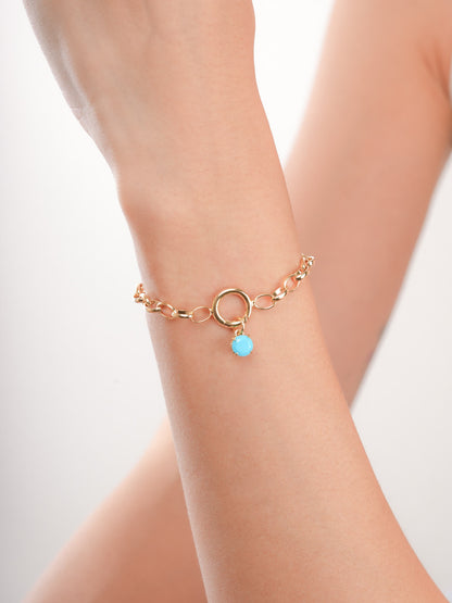 December Birthstone Charm Turquoise 18K Gold (2) – Mondays Made Flower & Birthstone Jewelry Singapore