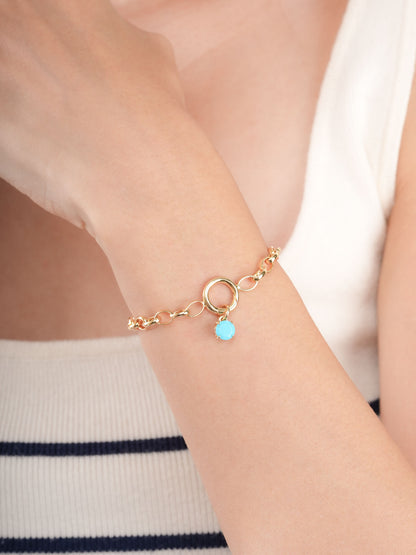 December Birthstone Charm Turquoise 18K Gold (3) – Mondays Made Flower & Birthstone Jewelry Singapore