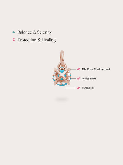 December Birthstone Charm Turquoise 18K Rose Gold (4) – Mondays Made Flower & Birthstone Jewelry Singapore