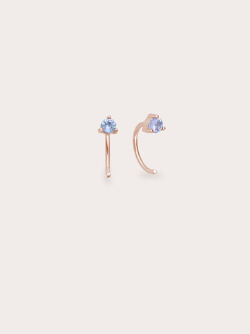 December Birthstone Hoops Tanzanite 18K Rose Gold (1) – Mondays Made Flower & Birthstone Jewelry Singapore
