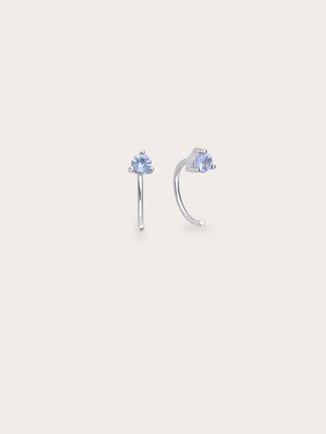 December Birthstone Hoops Tanzanite S925 Silver Rhodium (1) – Mondays Made Flower & Birthstone Jewelry Singapore