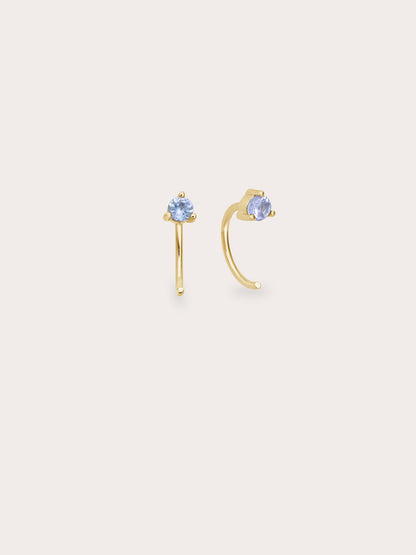 December Birthstone Hoops Tanzanite 18K Gold (1) – Mondays Made Flower & Birthstone Jewelry Singapore