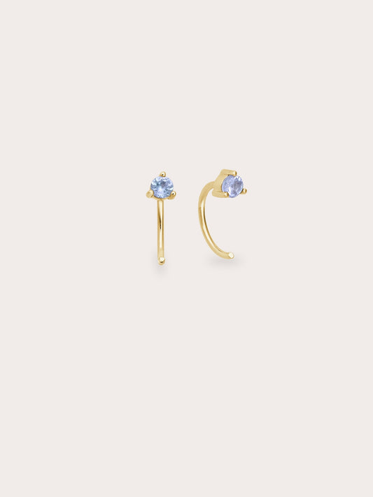 December Birthstone Hoops Tanzanite 18K Gold (1) – Mondays Made Flower & Birthstone Jewelry Singapore