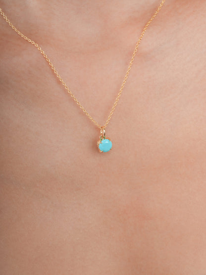 December Birthstone Necklace Turquoise 18K Gold (2) – Mondays Made Flower & Birthstone Jewelry Singapore