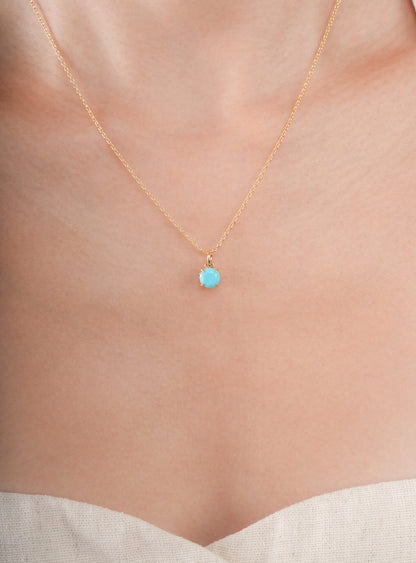 December Birthstone Necklace Turquoise 18K Gold (3) – Mondays Made Flower & Birthstone Jewelry Singapore