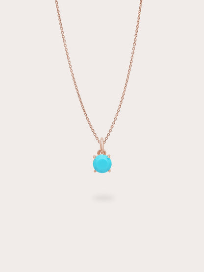 December Birthstone Necklace Turquoise 18K Rose Gold (1) – Mondays Made Flower & Birthstone Jewelry Singapore
