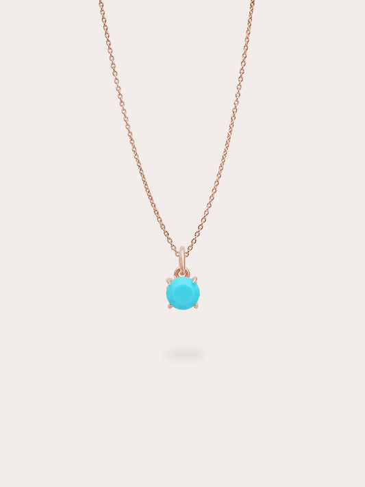 December Birthstone Necklace Turquoise 18K Rose Gold (1) – Mondays Made Flower & Birthstone Jewelry Singapore