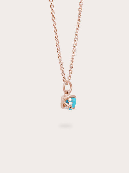 December Birthstone Necklace Turquoise 18K Rose Gold (5) – Mondays Made Flower & Birthstone Jewelry Singapore