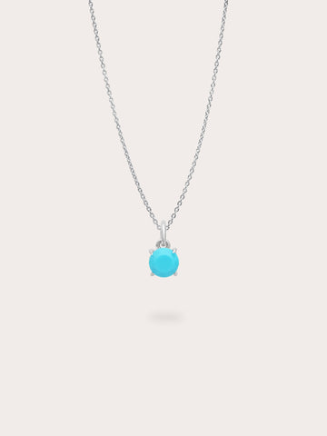 December Birthstone Necklace Turquoise S925 Silver Rhodium (1) – Mondays Made Flower & Birthstone Jewelry Singapore