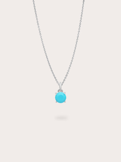 December Birthstone Necklace Turquoise S925 Silver Rhodium (1) – Mondays Made Flower & Birthstone Jewelry Singapore