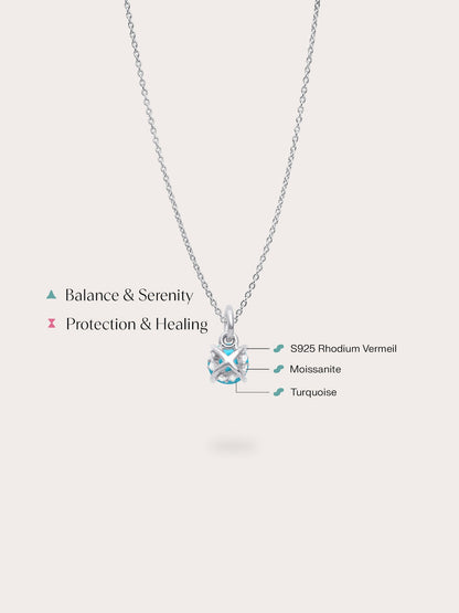 December Birthstone Necklace Turquoise S925 Silver Rhodium (4) – Mondays Made Flower & Birthstone Jewelry Singapore