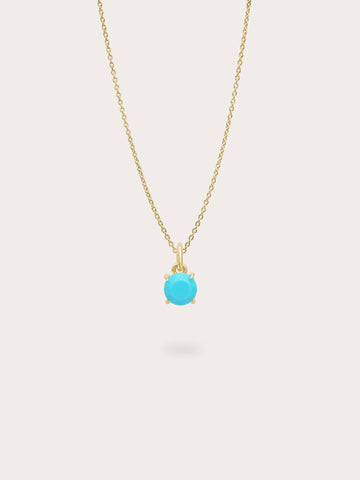 December Birthstone Necklace Turquoise 18K Gold (1) – Mondays Made Flower & Birthstone Jewelry Singapore
