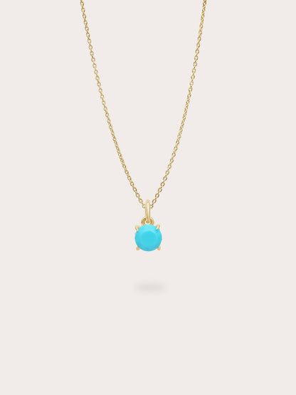 December Birthstone Necklace Turquoise 18K Gold (1) – Mondays Made Flower & Birthstone Jewelry Singapore