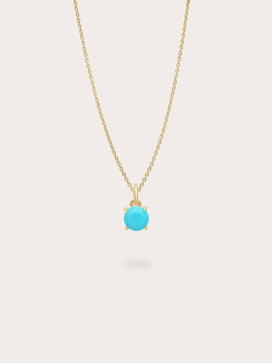 December Birthstone Necklace Turquoise 18K Gold (1) – Mondays Made Flower & Birthstone Jewelry Singapore